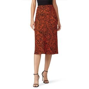 The Fifth Label Red and Black Snakeskin Trio Skirt US 8
